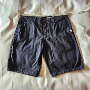 Quiksilver Chino Shorts Men's 31 Navy Blue Straight Fit 100% Cotton Beach Casual